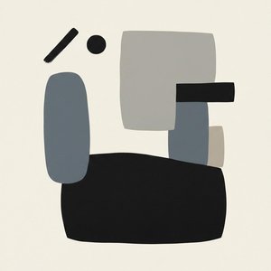 Monolithic Silence: An Abstract Study Of Weight And Serene Geometric Equilibrium — Laurent Fabre, Neo-abstract Art (modern Abstract Compositions)