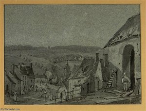 View of ivry; and four companion drawings