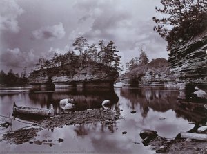 Lone Rock With Canoe, Wisconsin Dells