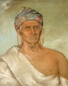 Lay Láw She Kaw, Goes Up The River, An Aged Chief — George Catlin, American Frontier Painting