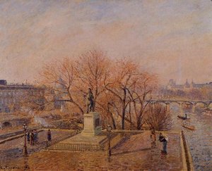 Pont Neuf, Statueta Henriho Iv., Slnečné Počasie, Dopoludňajší Svet — Camille Pissarro, Impressionist Landscape
