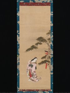 The Third Princess And A Cat, From The "new Herbs I" (wakana I) Chapter The Tale Of Genji (genji Monogatari} — Matsuno Chikanobu