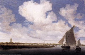 Sailboats On The Wijkermeer — Salomon Van Ruysdael, Dutch Golden Age Landscape