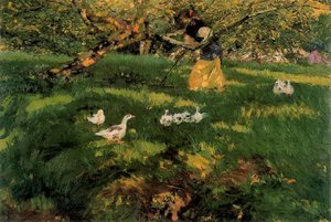 Herding Geese In The Asturias — Joaquin Sorolla
