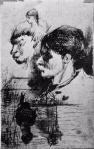 Sketches Of Heads — Vincent Van Gog, Impressionism
