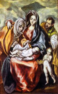 The Holy Family With St. Anne And The Young St. John The Baptist — 埃尔·格列柯, Baroque Expressionism