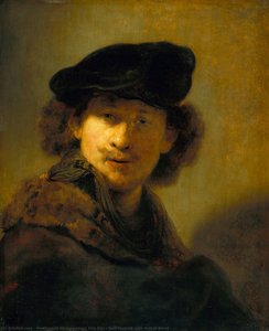 Self-portrait With Velvet Beret — Rembrandt, Baroque