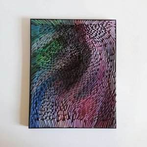 Vibrant Colored Pencil Gradient Wall Art - 70x100cm, Abstract Art