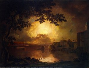 Firework Display At The Castel Sant'angelo, Rome (la Girandola) — Joseph Wright Of Derby