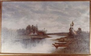 Landscape with Stream, (painting)