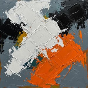 Fragmented Tectonic Surge: A Visceral Collision Of Radiant Light And Amber Energy — Christian Noiret, Contemporary Abstract Painting