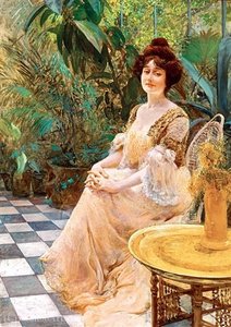 Parisian Woman In The Winter-garden — Kunffy Lajos