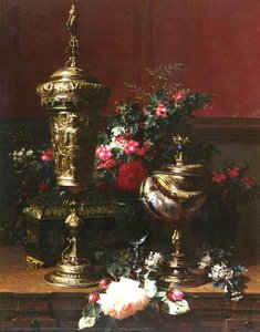 A Still Life With A German Cup, A Nautilus Cup, A Goblet An — Jean Baptiste Robie