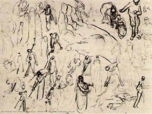 Sheet With Sketches Of Working People — Vincent Willem Van Gogh, Post-impressionism