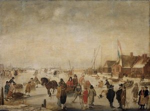 Enjoying The Ice — Barend Avercamp (barend Petersz), Dutch Golden Age