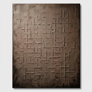 Monolithic Echoes Of Ancient Earth In Deep Umber And Sepia Relief — David Moreau, Contemporary Abstract
