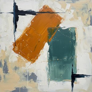 Monumental Ochre Descent: A Singular Study In Structured Chaos And Geometric Tension — Laurent Fabre, Neo-abstract Art