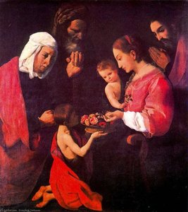 La Sagrada Familia, Santa Ana, San Joaquín Y San Juan Bautista — Francisco De Zurbarán