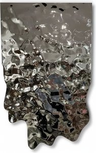 Polished Stainless Steel Wave Wall Sculpture, Abstract Art
