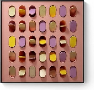Elegant Abstract Relief Wall Art - Handmade Mdf Wooden Decorative Painting | Modern Geometric Canvas Print For Living Room Bedroom Home Decor, Geometric Abstraction