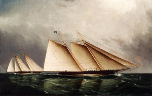 Yacht 'dauntless' Racing Toward Victory — James Edward Buttersworth