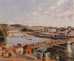 Afternoon, Sun, Rouen — Camille Pissarro, Impressionist Landscape
