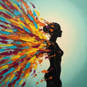 दीप्तिमान इम्पास्टो गति में एक आदिम आत्मा की खंडित गूँज — Christian Noiret, Contemporary Abstract