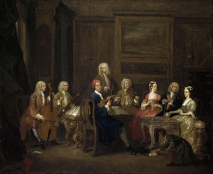A Musical Party, The Mathias Family — William Hogarth, Rococo Style