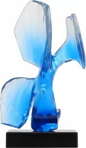 Azure Wings Glass Sculpture, Art Deco