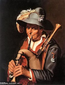 The Bagpiper — Abraham Bloemaert, Baroque