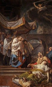 Saint Charles Borromeo Bringing The Assistance Of Religion To The Plague Victims Of Milan