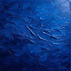 Rhythmic Depths Of Ultramarine: A Sculptural Study In Monochromatic Fluidity And Shadow — David Moreau, Plaster & Texture Art