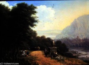 Landscape with laundry women