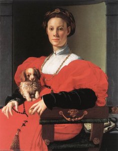 Portrait D'une Dame Avec Un Chiot — Agnolo Bronzino, Art De La Renaissance