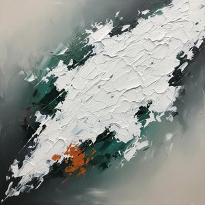 Fragmented Radiance: A Monumental Study Of Sculptural White And Burnt Orange Tension — David Moreau, Plaster & Texture Art