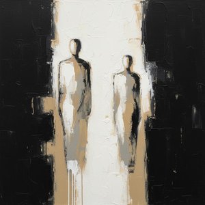 Ephemeral Shadows In The Luminous Void: A Singular Monument Of Melancholy — Laurent Fabre, Neo-abstract Art (modern Abstract Compositions)