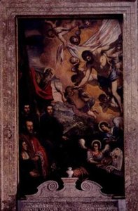 Risen Christ With St.andrew And Members Of Morosini Family — टिंटोरेटो, Baroque