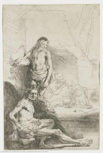 Academical Figures Of Two Men — Rembrandt Van Rijn, Dutch Baroque