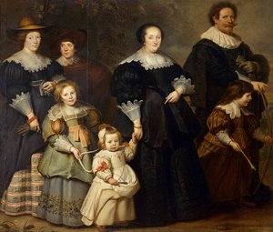 Self-portrait Of The Artist With His Wife Suzanne Cock And Their Children — Cornelis De Vos, Baroque
