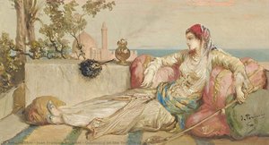 Odalisque on the Terrace at Dusk