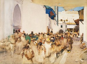 A Moorish Procession, Tangier — Arthur Melville, Orientalist Painting