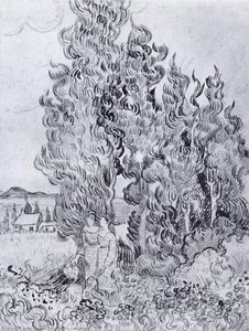 Cypresses — Vincent Willem Van Gogh, Post-impressionist Landscape