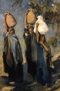 Bedouin Women Carrying Water Jars — Džonas Singeris Sardžentas, Impressionism