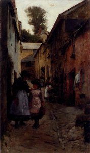 A Street In Newlyn — Stanhope Alexander Forbes, Impressionism