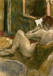 Nude From The Rear, Reading — Hilaire-germain-edgar Degas, Impressionist Style