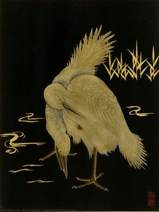 Panel decorated with makie,