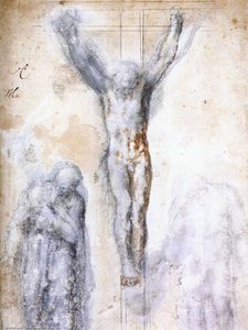 Christ Crucifié Entre La Vierge Et Saint Jean — Michel-ange Buonarroti