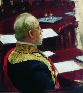 Portrait Of Secretary Of State, General And Member Of State Council Mikhail Nikolayevich Galkin-vraskoi. Study — Ilya Yefimovich Repin, Realism