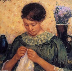 Woman Sewing — Mary Stevenson Cassatt, Impressionism