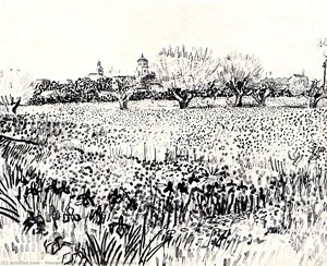 Field With Flowers — Vincent Willem Van Gogh, Post-impressionism